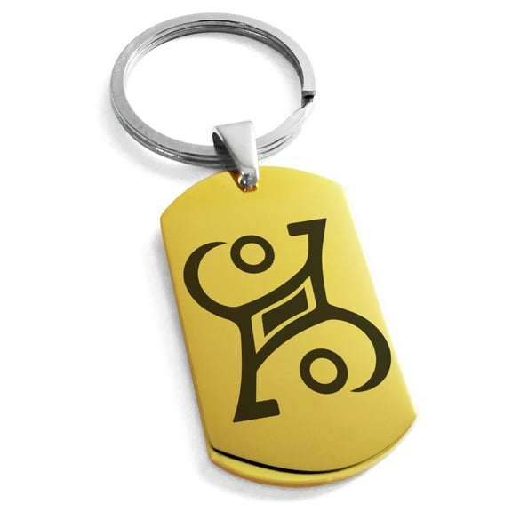 Stainless Steel Enchanting Magic Rune Engraved Dog Tag Keychain Keyring