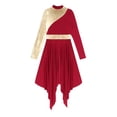 thumbnail image 6 of inhzoy Women's Color Block Long Sleeve Praise Dance Dress Burgundy S, 6 of 8