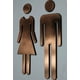 thumbnail image 1 of Pegatinas para el baño para hombres y mujeres, carteles adhesivos para el baño de bronce, 20cm, 1 of 4