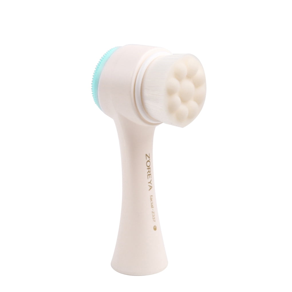 Double Side Silicone Facial Cleanser 3D Face Cleaning Washing Vibration Massage Brush Exfoliator Blackhead Acne Remover