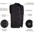 thumbnail image 4 of Dream Apparel Men's Motorcycle Vest SOA Biker Club Vest For Riding, 4 of 6