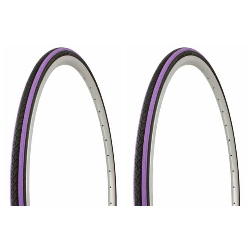 Tire set. 2 Tires. Two Tires Duro 700 x 25c Black Purple Shoulder/Black Center HF187. Bicycle