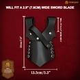 thumbnail image 3 of Mythrojan Medieval Renaissance Leather Sword Frog Sword Larp Costume Accessory Frog Sword Holder Rapier Knight Sword Belt Frog Leather Dagger Pirate Sword Holster - Black, 3 of 7