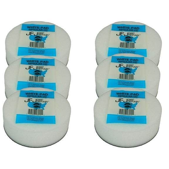 6 Pack Original JFJ White Pads for JFJ Single/Double Arm Machines