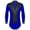 Blue, variant on Doomiva Color Block V Neck Latin Dance Leotard Long Sleeve Satin Patchwork Bodysuit Tops for Men Red XL
