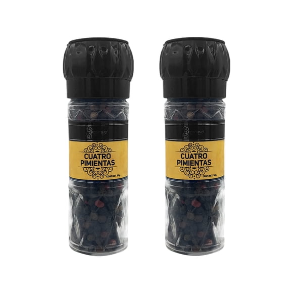 PONTINO Molinillo Cuatro Pimientas 50g 2 Piezas