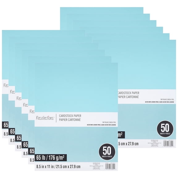 Recollections 600 Sheets Sky Blue 8.5" x 11" Cardstock Paper - Acid and Lignin Free Paper for Scrapbooks, Arts & Crafts - Bulk Pack