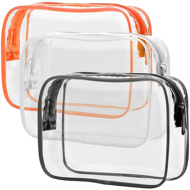 Clear Toiletry Bag, 3 Pack Toiletry Bag Quart Size Bag, Travel Makeup