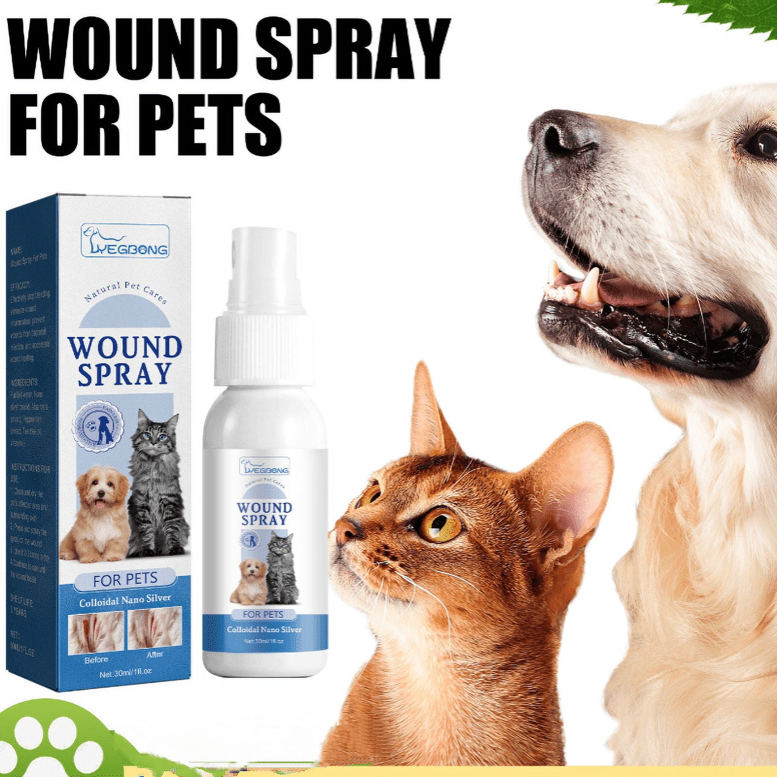 Wound Spray for Pets Itch Relief for Sensitive Skin Wound and Skin Care for Dogs Cats or Other Pets Helps with Rashes Hotspots Scratching