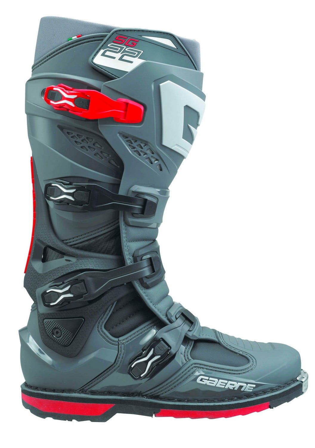 Gaerne SG-22 Mens MX Offroad Boots Anthracite/Black/Red 12 USA ...