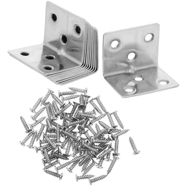 Shisuyan Home Improvement Right Angle Braces Stainless Steel 10Pcs 1.2in