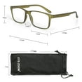 thumbnail image 4 of EYE ZOOM 3 Pack Plastic Frame Classic Rectangular Reading Glasses with Spring Hinge, Green, +1.25 Strength, 4 of 5