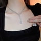 thumbnail image 3 of Conjunto de collar y pendientes de cristal para novia, Gargantilla con colgante de diamantes de imitación plateados, conjunto de joyería nupcial brillante para mujer, 2 uds., 3 of 5