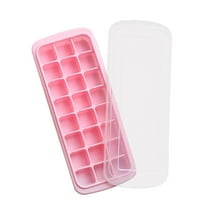 Silicone Ice Cube Trays, 24 Cubes Soft Ice Tray with PP Removable Lid, Easy Release Square Ice Cube Maker for Freezer , , Juice (Multicolor)