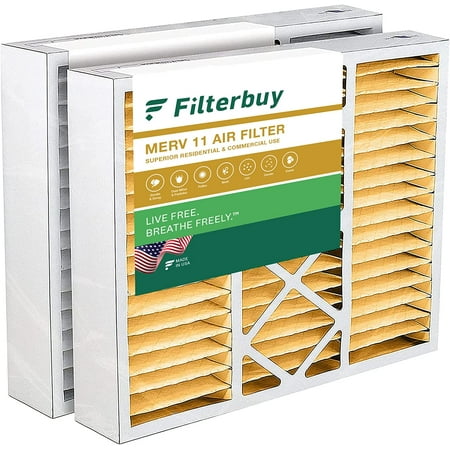 

Filterbuy 20x25x5 MERV 11 Pleated HVAC AC Furnace Air Filters for Honeywell Lennox Carrier Bryant Day & Night and Payne (2-Pack)