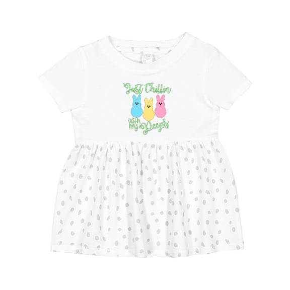 Inktastic Funny Easter Just Chillin' with My Peeps Girls Baby Dress