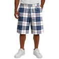 thumbnail image 3 of Delconic Mens Casual Plaid Drawstring Shorts Loose Fit Knee Length Summer Shorts with Elastic Waist and Side Pockets White L, 3 of 5