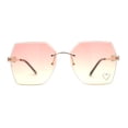 thumbnail image 1 of Womens Rhinestone Heart Lens Bling Rimless Butterfly Chic Sunglasses Gold Orange Yellow, 1 of 4