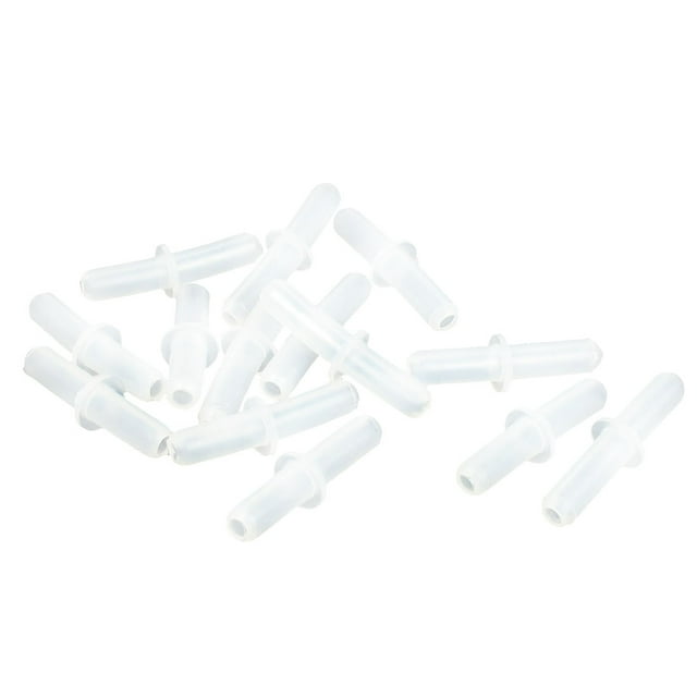14pcs blanco claro Plasticoo Straight línea de aire del acuario Conector Tubo Acoplador