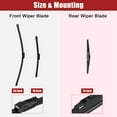 thumbnail image 3 of Unique Bargains 3 Pcs 24' 18' 14' Front Rear Windshield Wiper Blade Set Fit for Mazda CX-5 with Top-Lock Black, 3 of 5