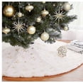 thumbnail image 2 of Christmas Tree Skirt Large Luxury Faux Fur With Snowflakes Tree Skirt Christmas Decorations_y, 2 of 3