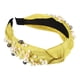 thumbnail image 5 of 1 pieza de diademas anudadas para mujer, accesorios para el cabello con perlas de imitación anchas a la moda, amarillo, 5 of 7