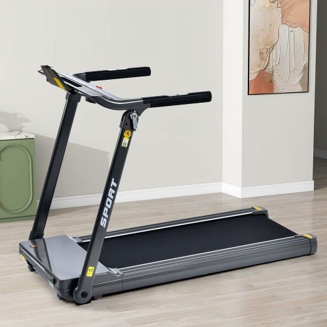 Tapis Roulant Électrique Pliant 3,5 Hp Moyen, Machine de Course Motorisée pour Gym 330 Lb, Tapis Roulant Portable Compact Pliable pour Entraînement de Mise en Forme à la Maison, Jogging, Marche, Puissance Motorisée Électrique 14 Km/h