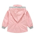 thumbnail image 4 of Fengqque Boys Girls Rain Jackets Lightweight Zippered Breathable Waterproof Hooded Windbreakers for Kids Baby Pure Color Children's Windbreaker Hat Detachable Cute Western Style, 4 of 5
