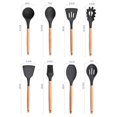 thumbnail image 1 of kitchen accessories Silicone Cooking Utensils kitchen Accessories Set Tool Egg Beaters Shovel Cooking Non-stick Wooden Handle, 1 of 3