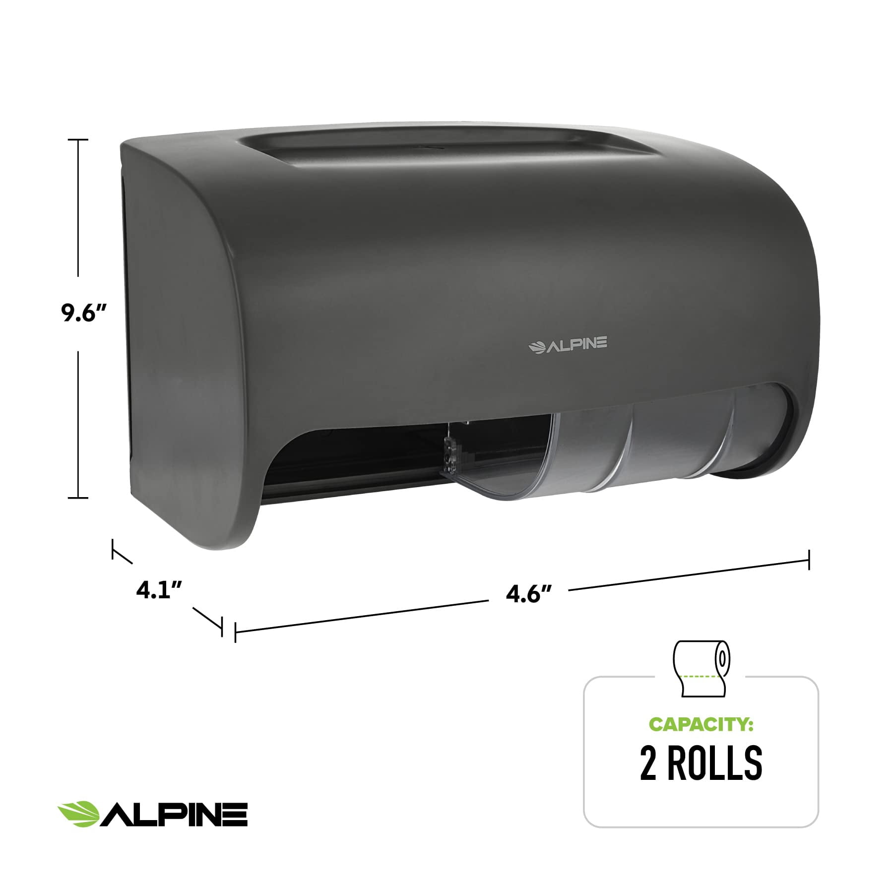 Alpine Commercial Toilet Paper Dispenser - Double Toilet Paper Holder Wall Mount for Less Frequent Paper Roll Refill…
