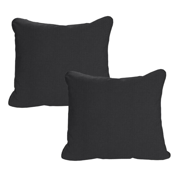 Jordan Manufacturing 21" x 24" Sorvino Ash Dark Gray Solid Rectangular Outdoor Deep Seat Chair Back Cushion with Welt (2 Pack)