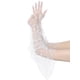 thumbnail image 5 of Guantes de encaje extra largos para mujer Inspire Chic, con puños acampanados, de dedos completos, transparentes con lunares, talla única, lunares grandes blancos, 5 of 6