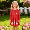 thumbnail image 2 of Curuila Child Toddler Girls Dress Long Sleeve Cartoon Print Crew Neck Autumn Fashion Dresses Size 2 Year, 2 of 6