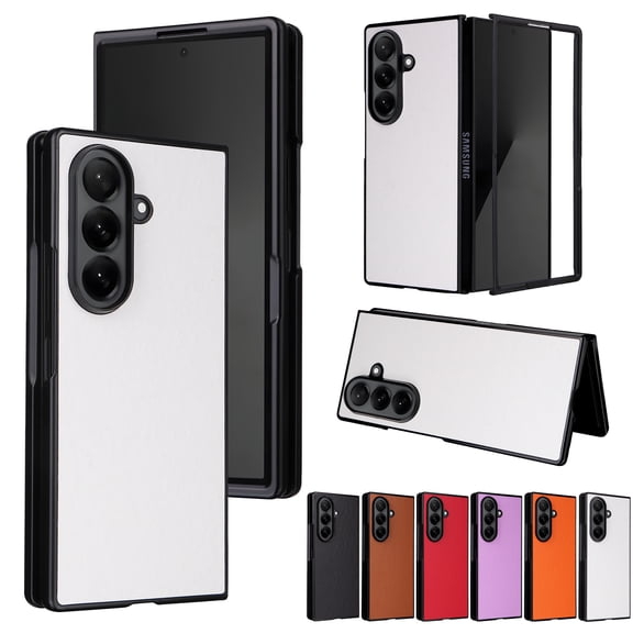 Becova Case for Samsung Galaxy Z Fold 8 Ultra, PU Leather Hard PC Rugged Lightweight Non-Slip Anti-Fingerprint Shockproof Protective Back Cover for Women Men, White