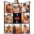 thumbnail image 3 of Custom Photo Collage Blanket for Family, Customized Bed Blanket with 10 Pictures & Text for Best Friends Kids Personalized Your Own Photos on Throw Blanket for Birthday Memorial Gifts Blankets, 3 of 5