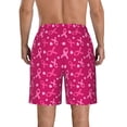 thumbnail image 3 of KLL Breast Cancer Awareness6 Men's Casual Summer Beach Shorts Hawaiian Shorts with Pockets-Medium, 3 of 5