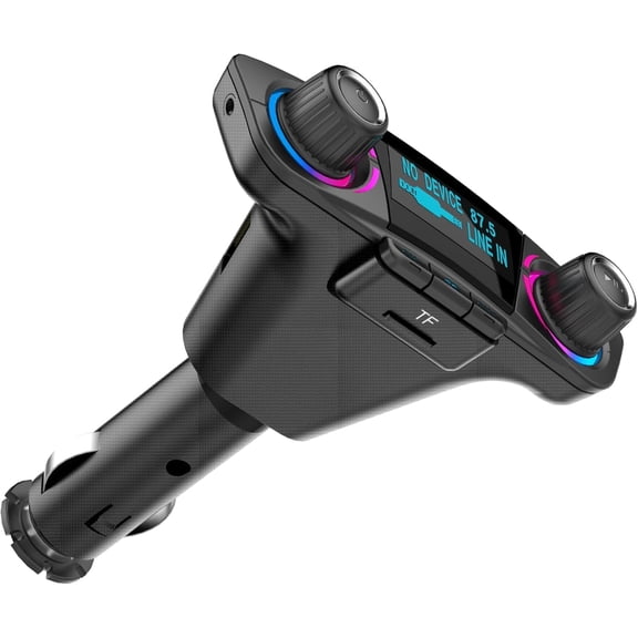 MUSICOZY Bluetooth FM Transmitter Hands-Free Calling Radio Adapter with Dual USB Port for Car,MP3 Player Bluetooth Receiver with USB car Charger Support TF Card USB Flash Drive, Small