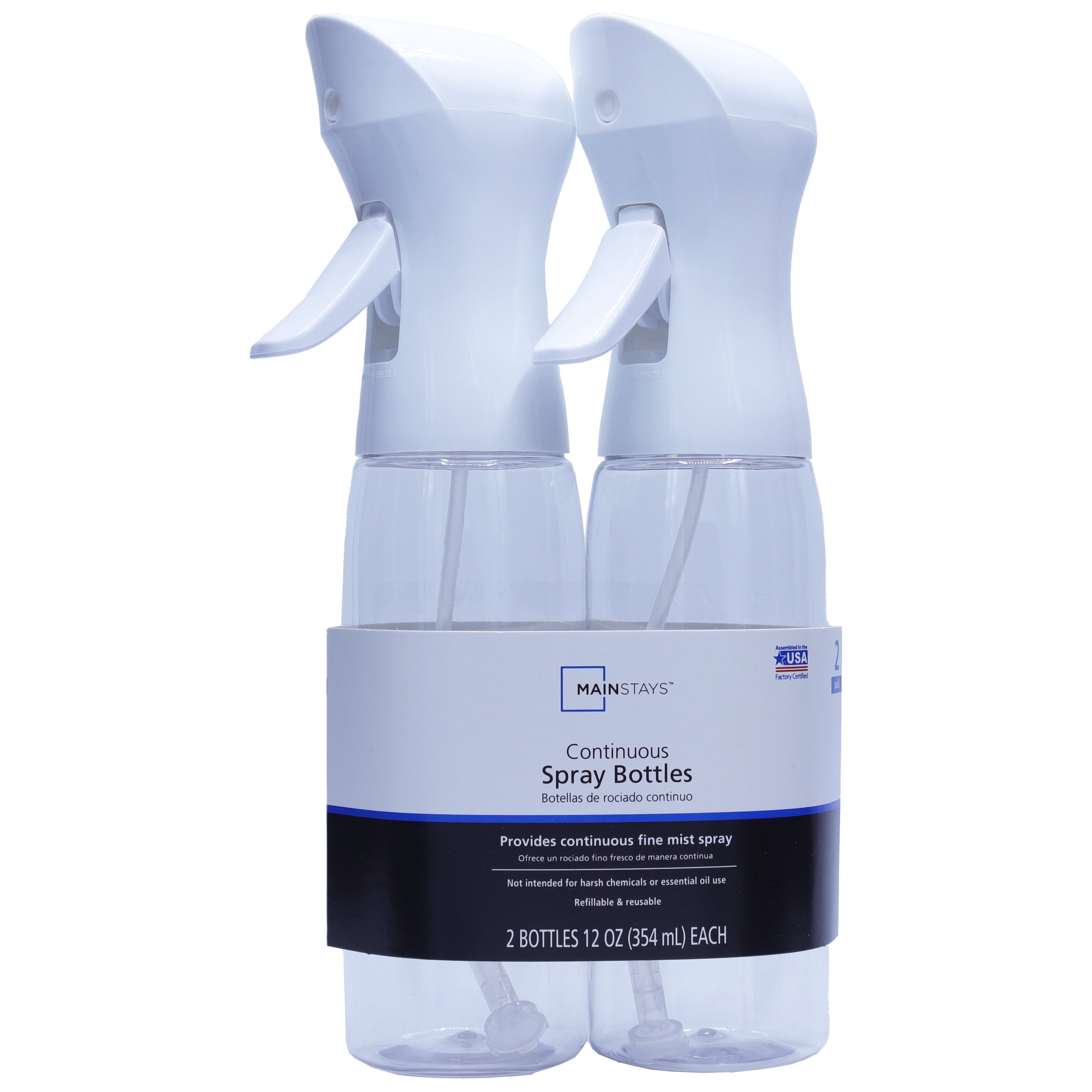(2 pack) Mainstays Plastic Continuous Mister Spray Bottle, 2-Pack