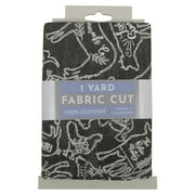 Fabric Editions 36" x 42" Cotton Modern Farmhouse 1 Yard Precut Sewing & Craft Fabric, Black 1 Piece