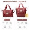 thumbnail image 3 of DAKIMOE Weekender Bags for Women, Travel Bag Carry on Gym Bag, Travel Duffle Bag with Wet Dry Pocket/Front Phone Pocket/Trolley Sleeve Pocket, Wine Red, 3 of 10