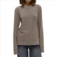 thumbnail image 2 of Camiseta de Larga A Rayas para Mujer, Cuello Redondo, Corte Holgado Color Café M, 2 of 10