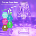 thumbnail image 3 of Crystal Diamond Table Lamp 16 Color Changing Light RGB Touch & Remote Control USB Rechargeable LED Romantic Artificial Crystal Night Light Bedside Lamp for Bedroom Living Room Party Dinner Decor, 3 of 10