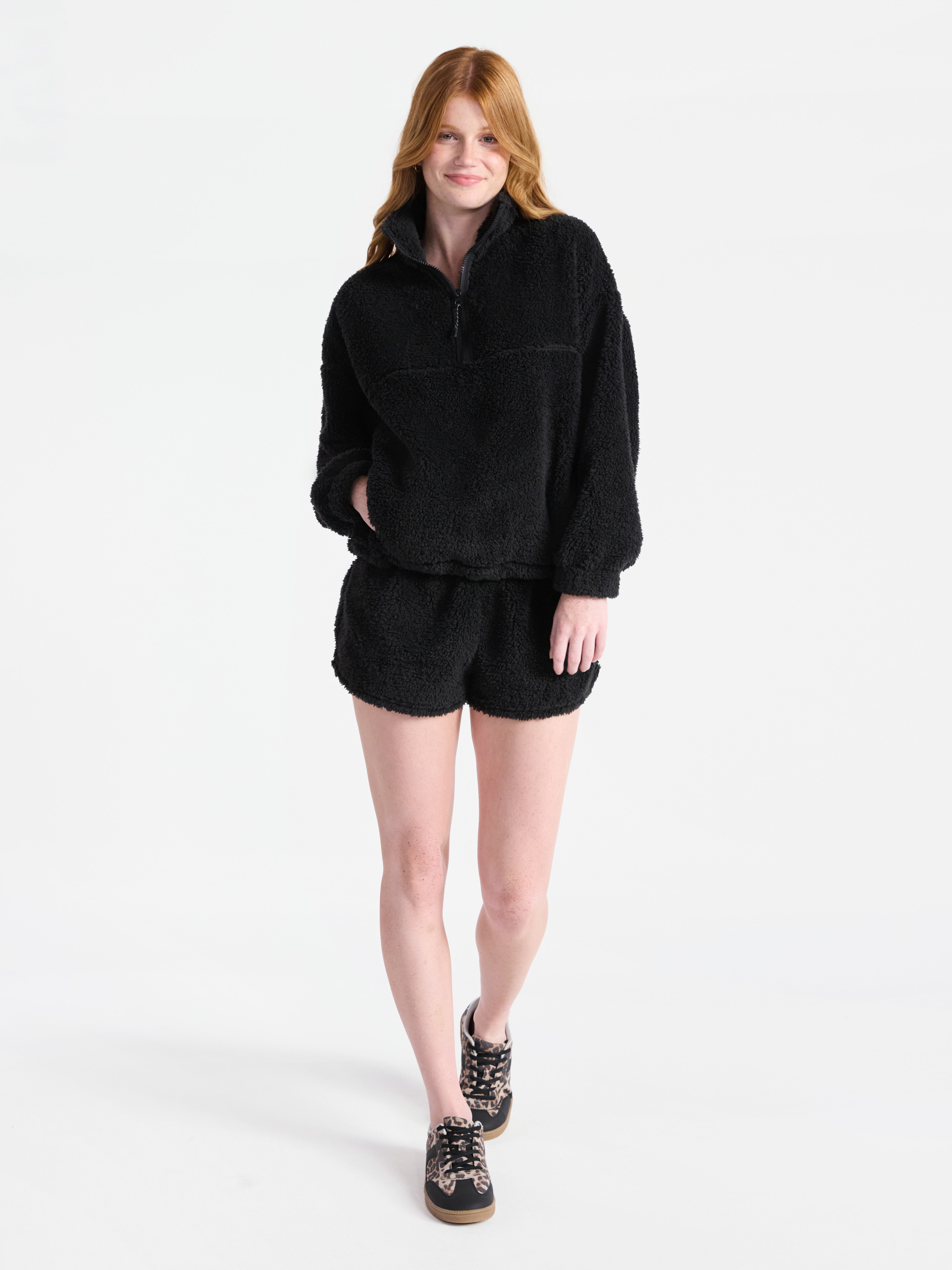 Plush Half-Zip Pullover, Women's and Plus - image 2
