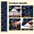 thumbnail image 5 of Peel and Stick Wallpaper Golden Crescent Moons Stars Deep Blue Wall Mural 23.6in x 9.8ft Self Adhesive Removable Wall Paper Renter Friendly Wallpaper for Livingroom Bedroom Nursery, 5 of 8