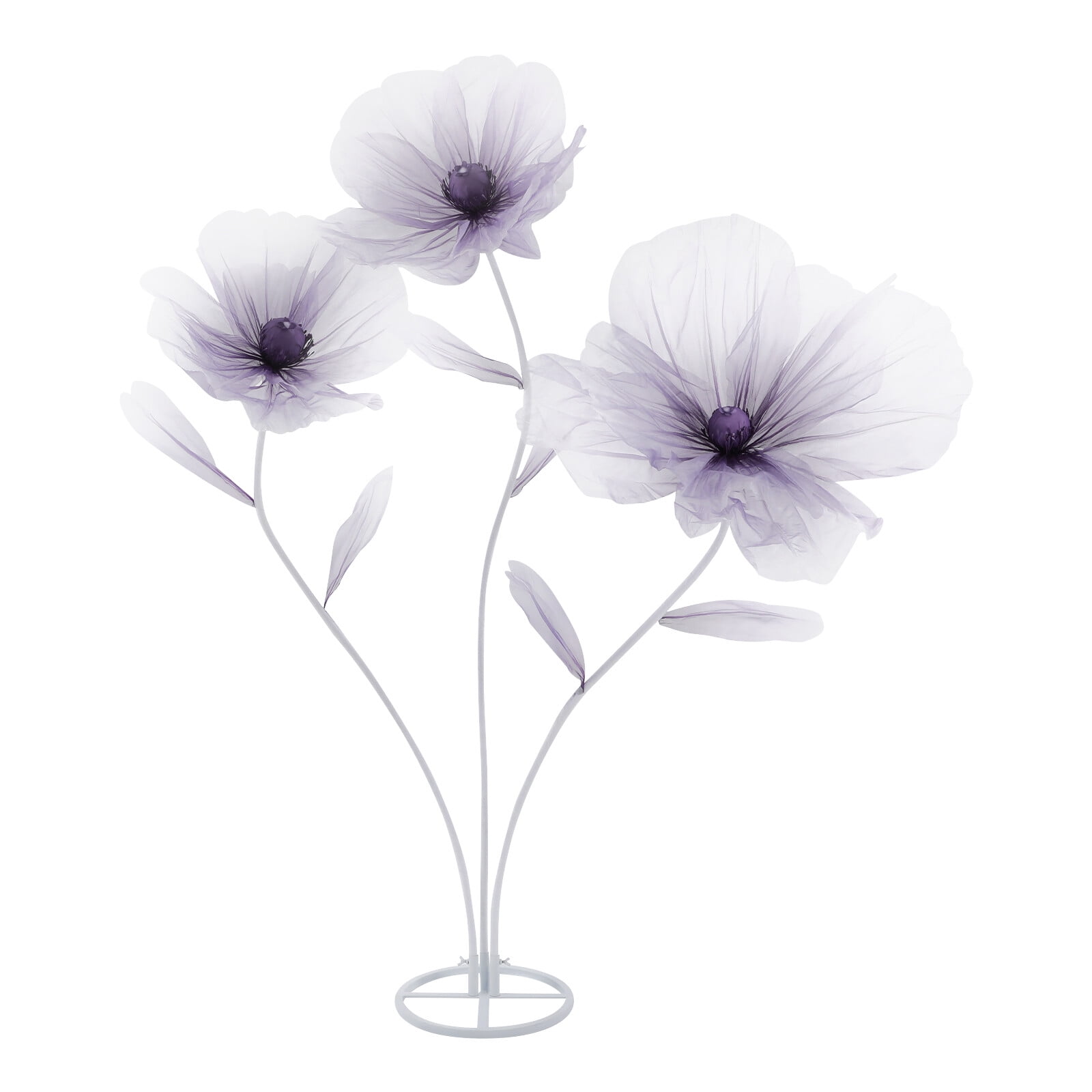 ToppiJoy 67" Giant Artificial Flowers for Decoration, Large Fake Flower with Standing Stems and Base for Wedding Decor, Shop Window, Photography, Banquet (Purple)