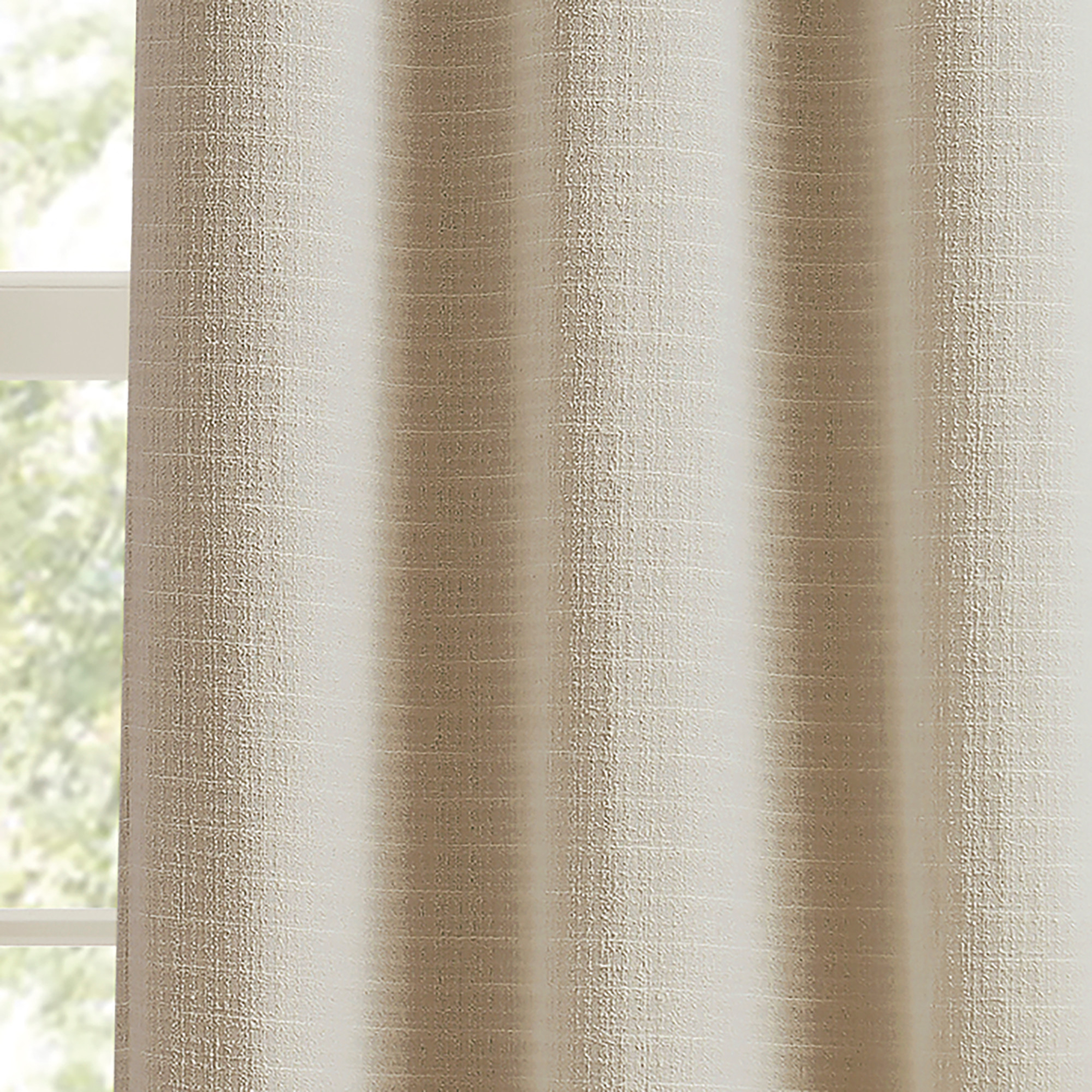 Martha Stewart Sutter Room Darkening Curtain Panel Pair, Lined, Sand, Grommet, Indoor, Adult, 2 Piece Set, 37" x 84"