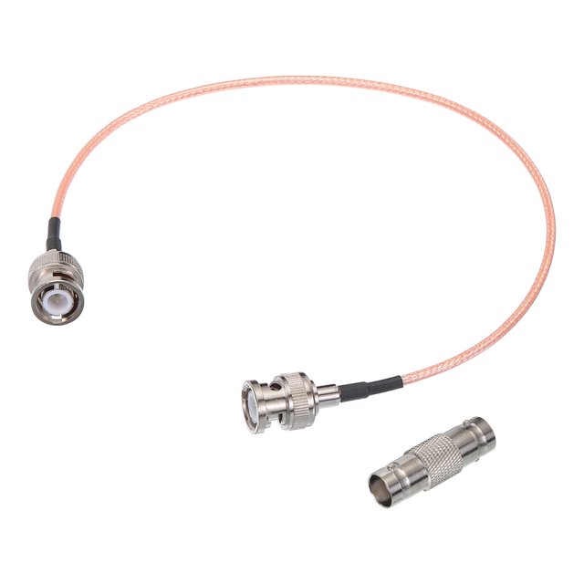 Cables Coaxiales Rg316 Bnc Macho A Bnc Macho Con Adaptador, Cable Coaxial RF de Baja Pérdida de 1pies (0.30 M) de Longitud, Color Naranja, 1 Ud.
