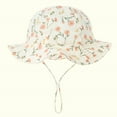 thumbnail image 2 of Xfvqtps Infant Bucket Hat Adjustable Drawstring Cute Print Wide Brim Wave Edge Sun Protection Sunshade Soft Breathable Outdoor Sun Hat for 3-12 Months Beige, 2 of 5