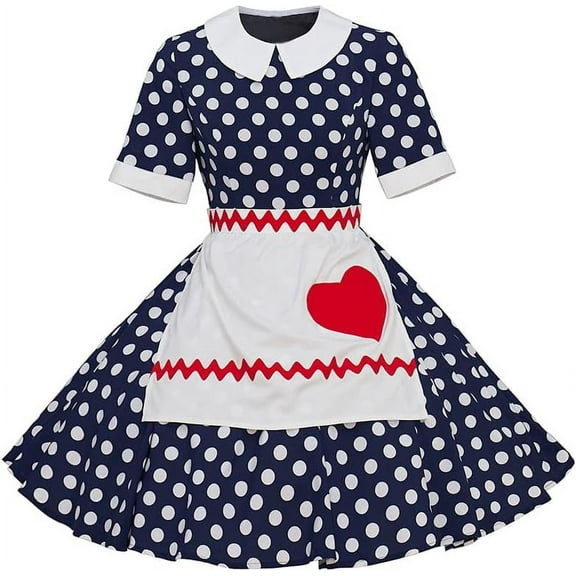 Lucy Ricardo's Classic 50s Look - Polka Dot Dress & Apron Set