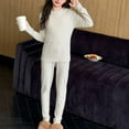 thumbnail image 1 of Conjuntos de blusas y camisas de cuello redondo y manga larga para niños, ropa de dormir de cuello redondo, conjunto de manga larga lisa, pantalones largos, ropa de hogar gruesa, prendas de poliéster, 1 of 6